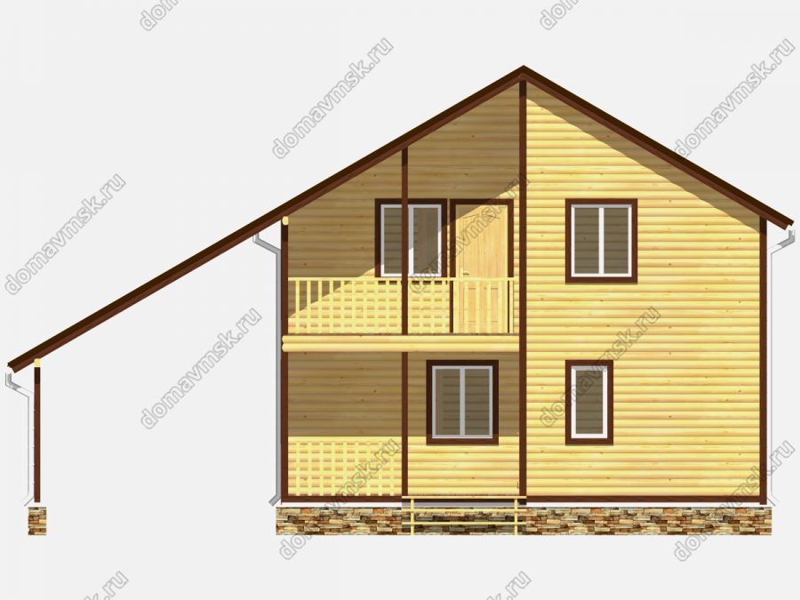 Двухэтажный дом из бруса 8 на 8