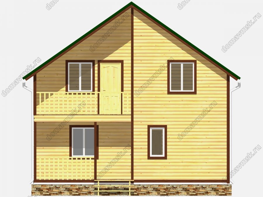 Двухэтажный дом из бруса 8 на 9