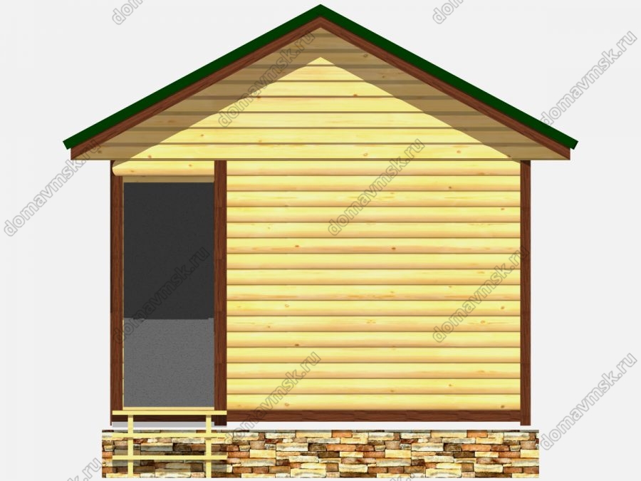 Одноэтажная деревянная баня 4 на 4