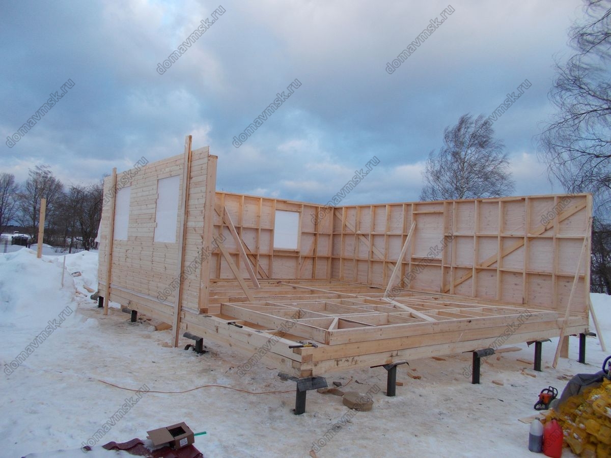 Фото строительства каркасного дома 7,5х8 в Хотьково Московская область